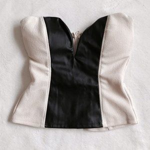 Free People Vegan Leather Bustier Top